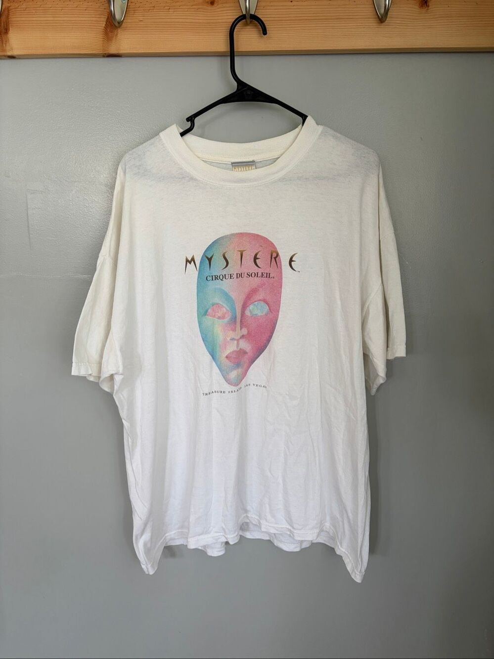 Vintage Cirque du Soleil Mystère Las Vegas Treasure Island Mask T Shirt L